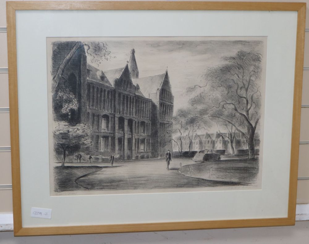 Edward Ardizzone (1900-1979), lithograph, St Pauls School, The Front, signed in pencil, overall 40 x 55cm